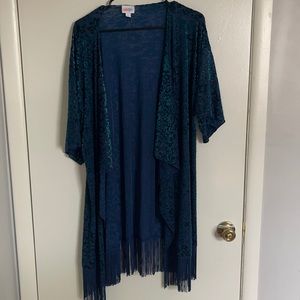 Lularoe cardigan blue green